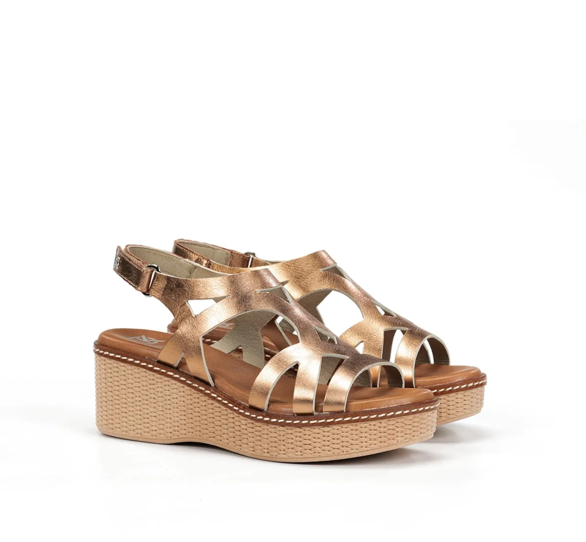 Fluchos Nido D9451 sandali donna marrone con zeppa leggera