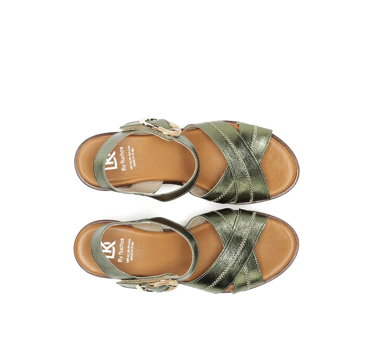 Fluchos Nido D9640 sandali donna verde zeppa leggera