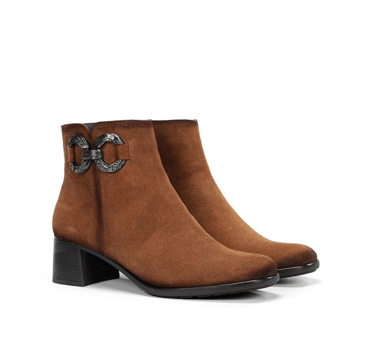 Fluchos Ikia D9200 Tronchetti Donna Marrone con Fibbia