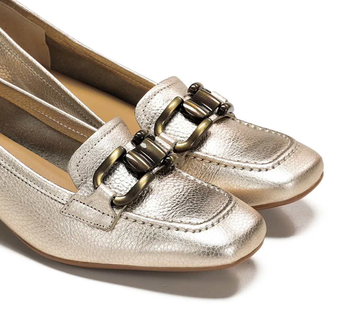 Dorking by Fluchos Gia D9303 mocassini donna oro tacco