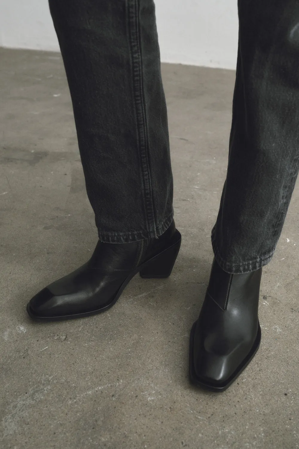Eytys Poem Black Leather stivali neri tacco cubano