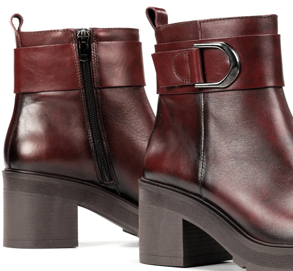 Fluchos Sarah D9573 tronchetti bordeaux tacco largo