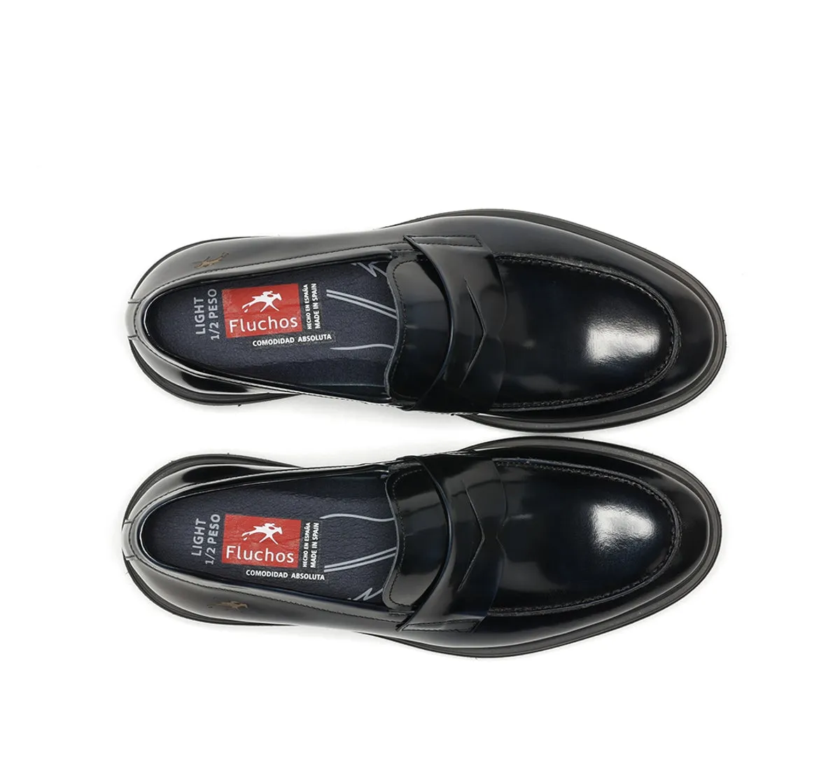 Fluchos Belgas F0633 mocassini uomo blu pelle