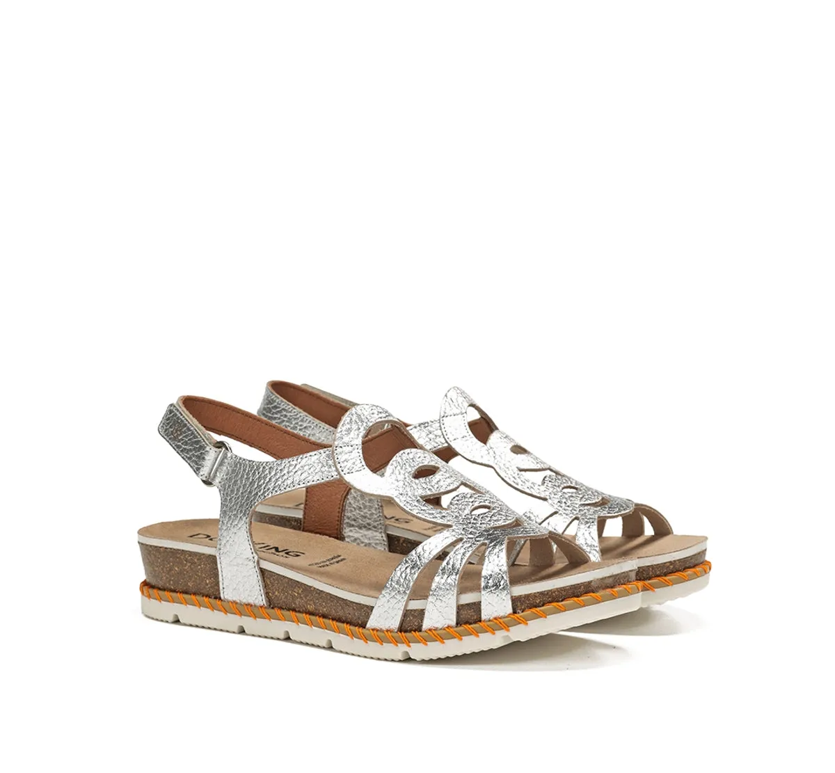 Dorking Sport D9322 sandali donna argento velcro