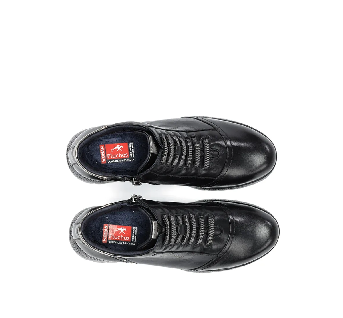 Fluchos Live F2246 Tronchetti Donna Neri con Zeppa