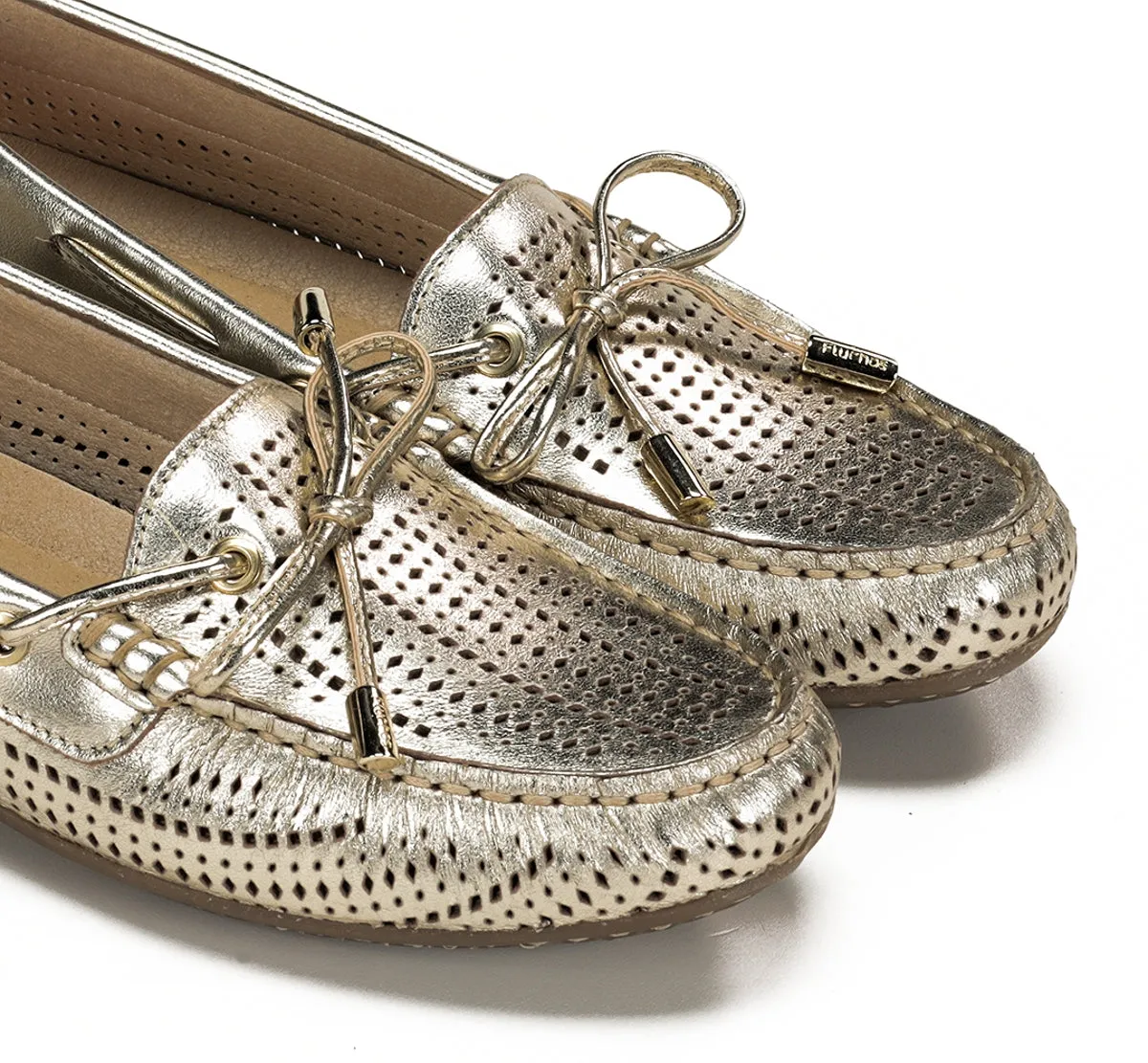 Fluchos Bruni F1428 mocassini donna oro pelle