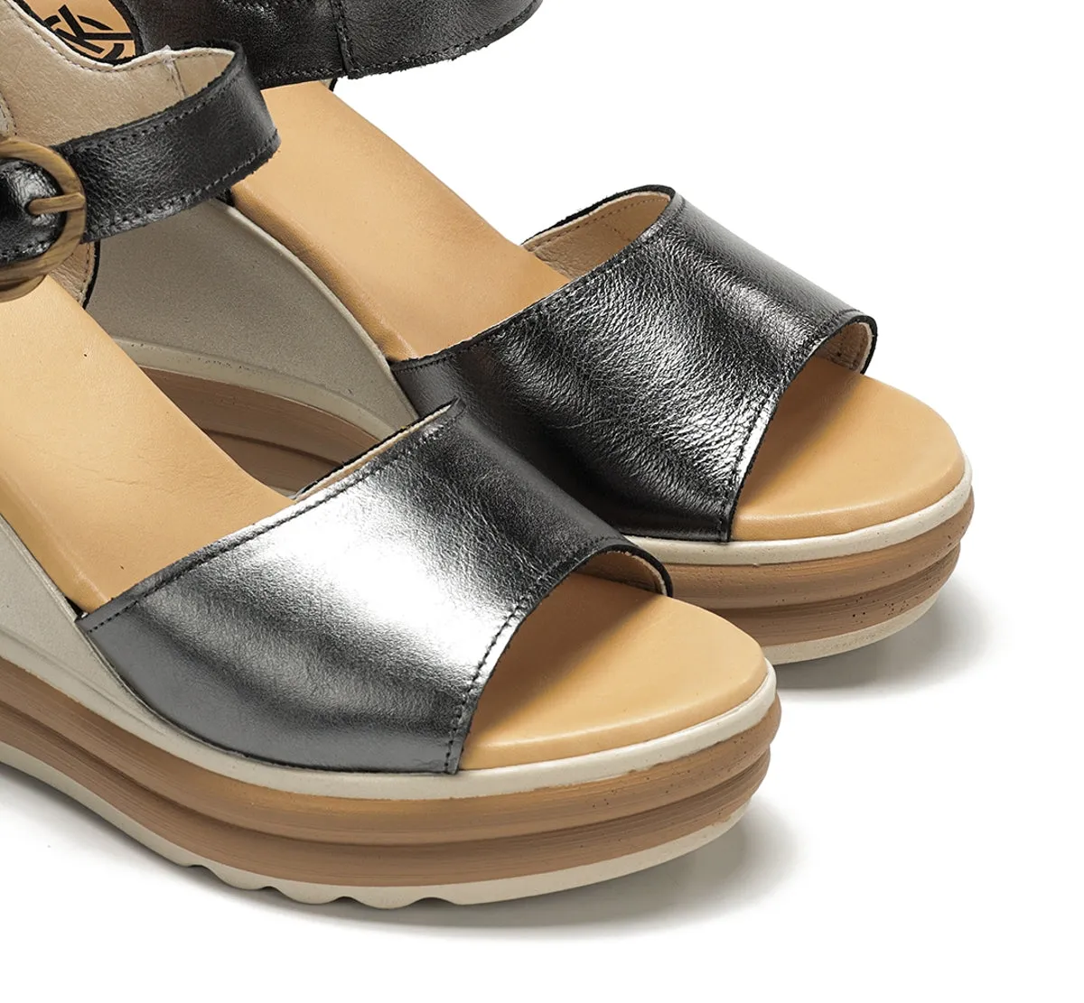 Fluchos Diane D9696 Sandalo Zeppa Grigio Donna