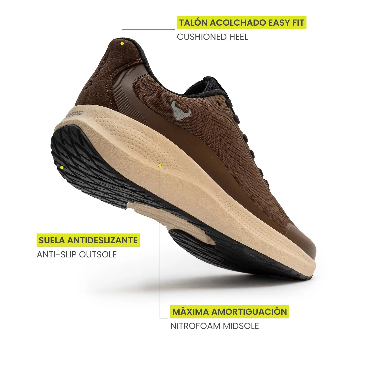 Suecos Aura scarpe marroni ammortizzate