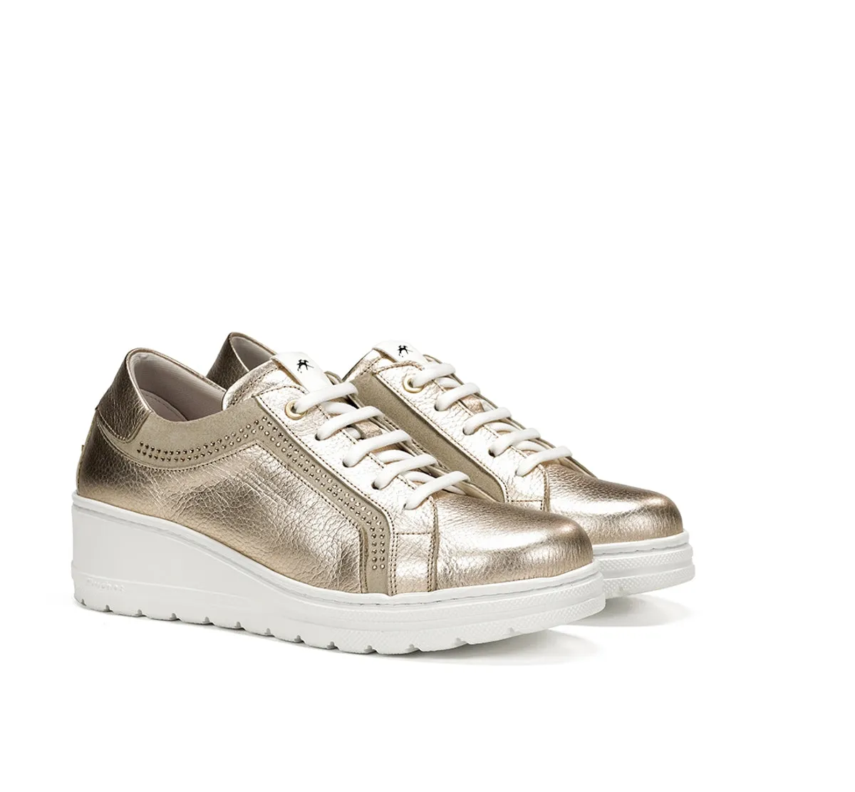 Fluchos Aqua F1997 sneakers donna oro con zeppa
