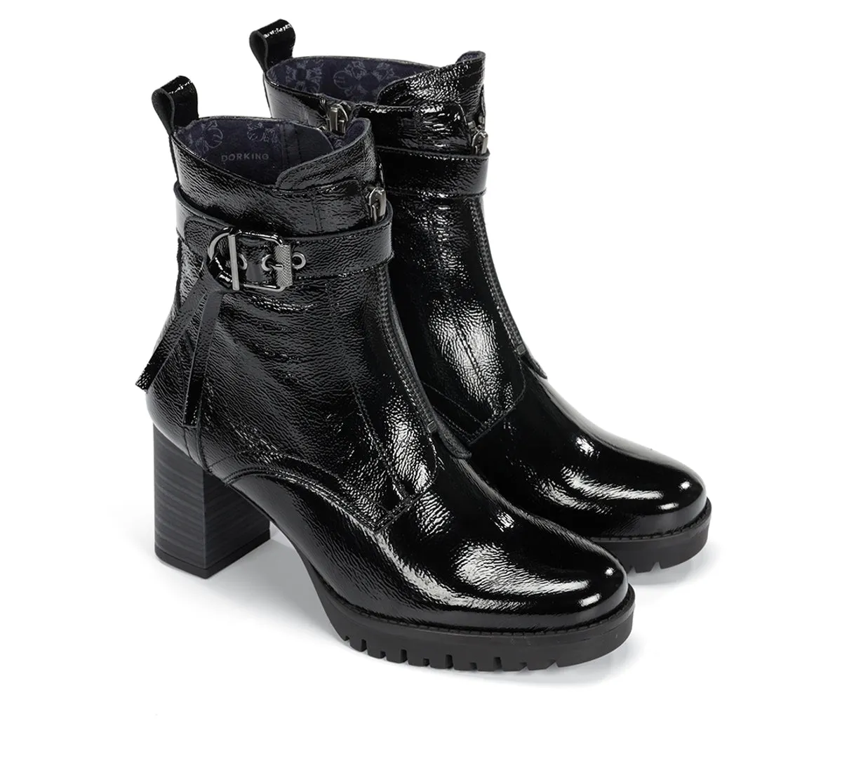 Dorking Evie D9163 stivaletti donna neri zeppa