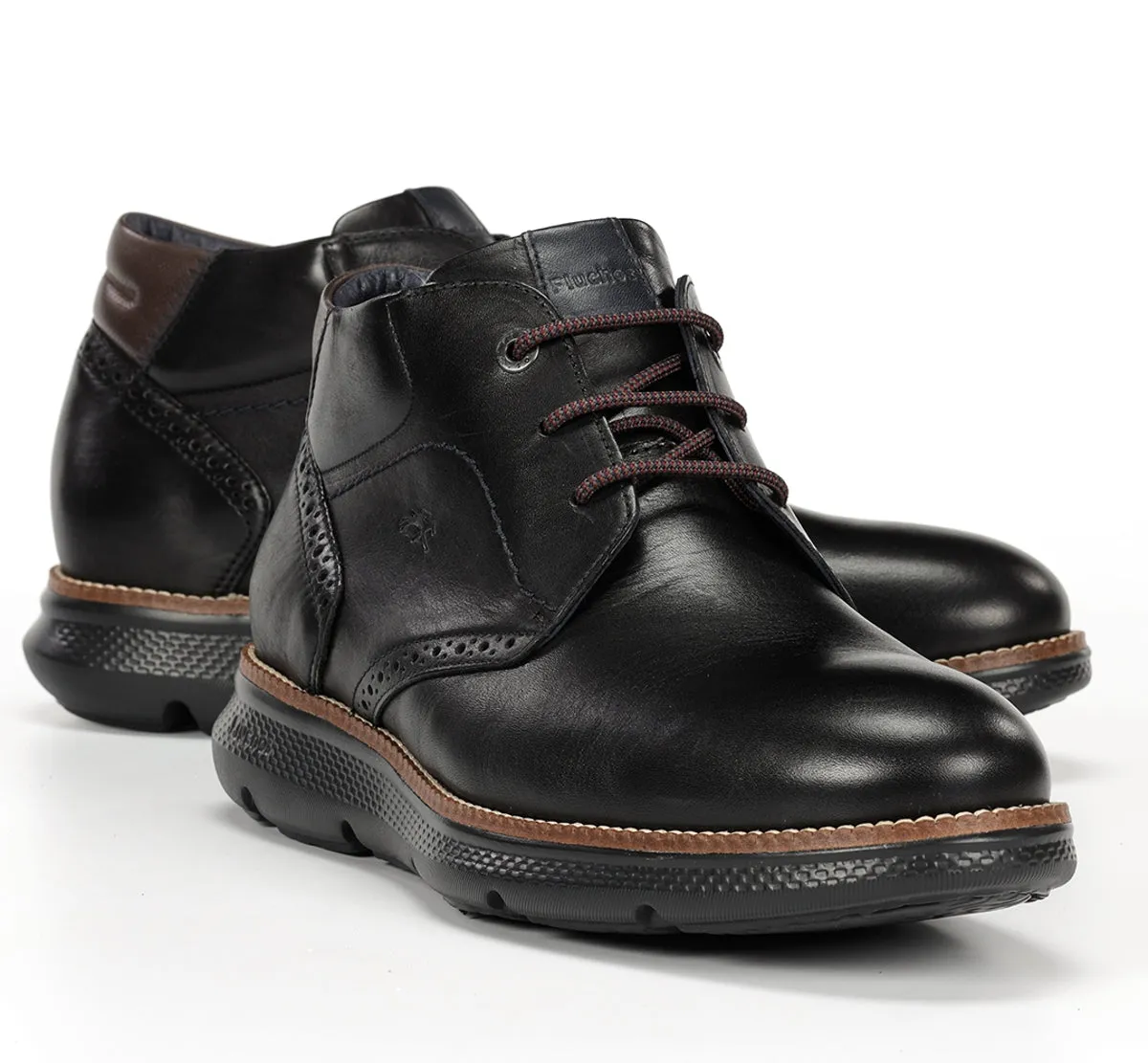 Fluchos William F1353 stivaletti uomo neri pelle