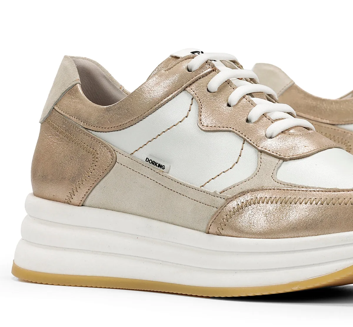 Fluchos Draz D9436 sneakers donna oro con zeppa
