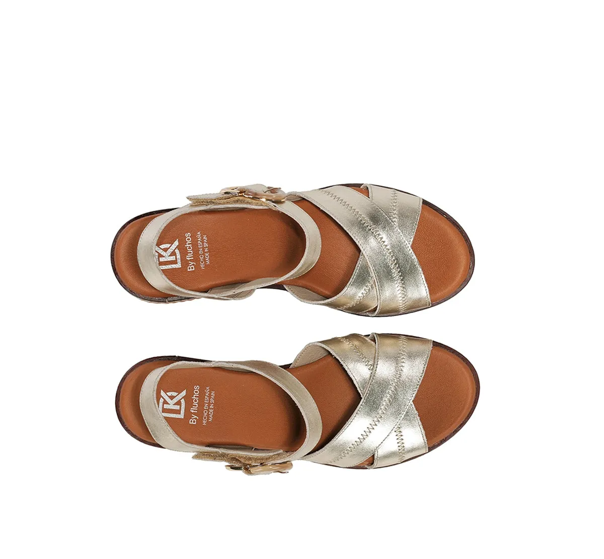 Fluchos Nido D9640 sandalo zeppa donna dorato