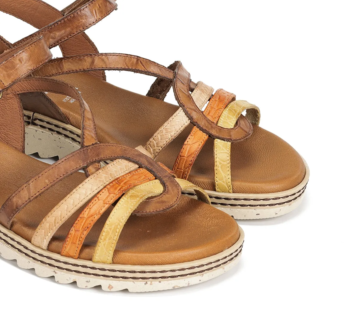 Fluchos Espe D9113 sandali donna marrone fibbia