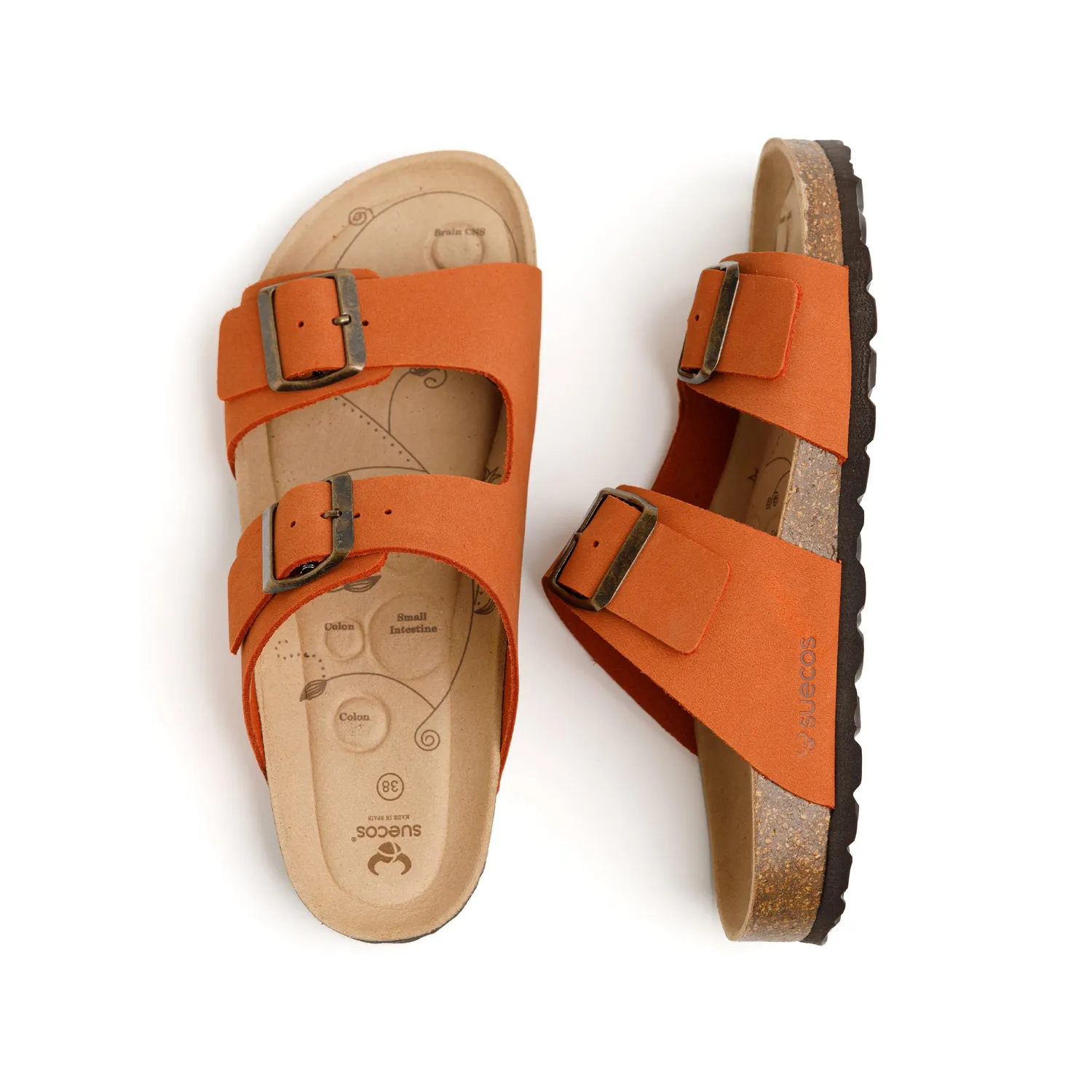 Suecos Bris sandali donna terracotta piani