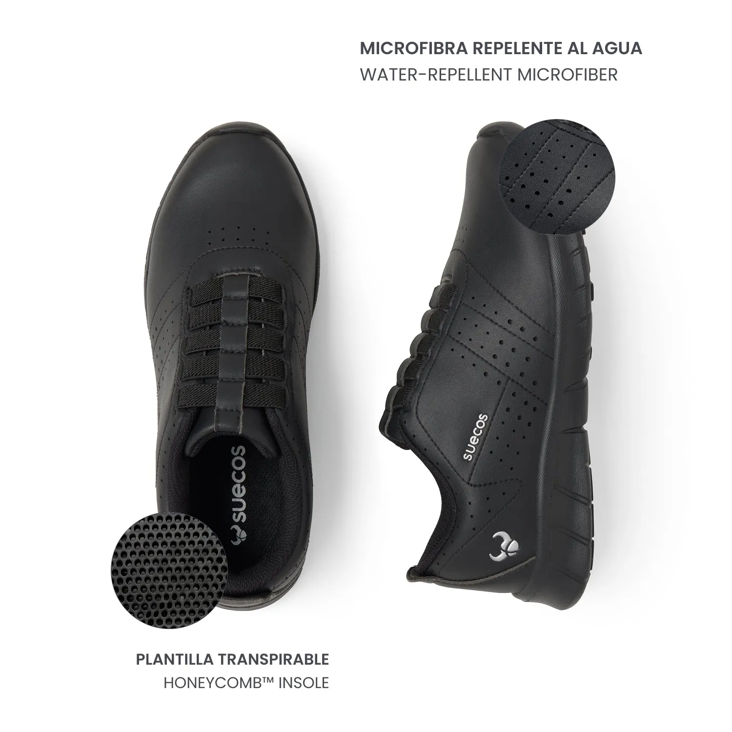 Suecos Erik Black scarpe lavoro nere antiscivolo