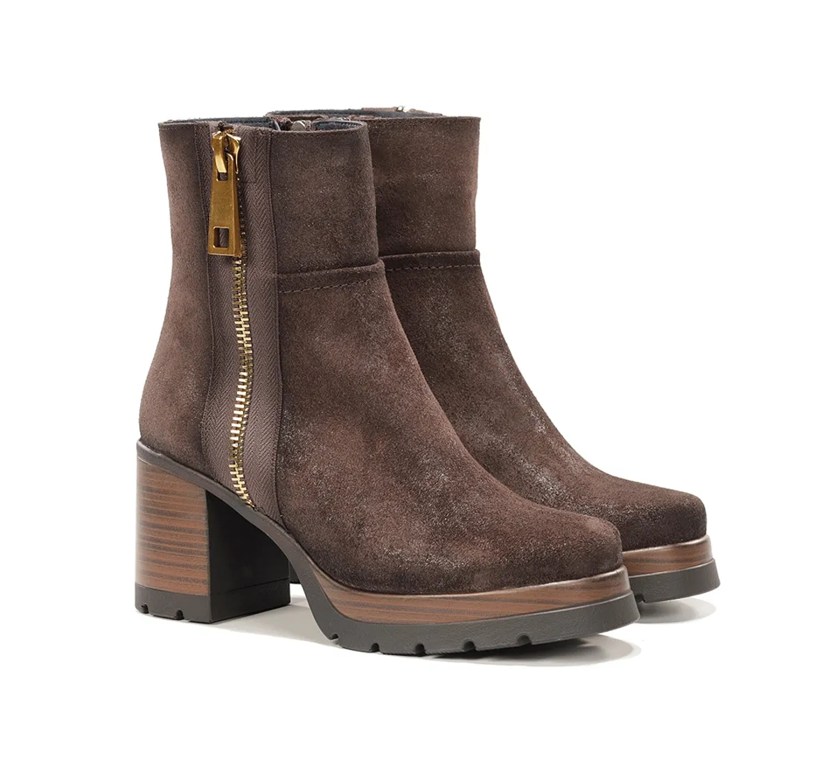 Dorking Safe D9413 Tronchetto Marrone Donna Tacco Legno