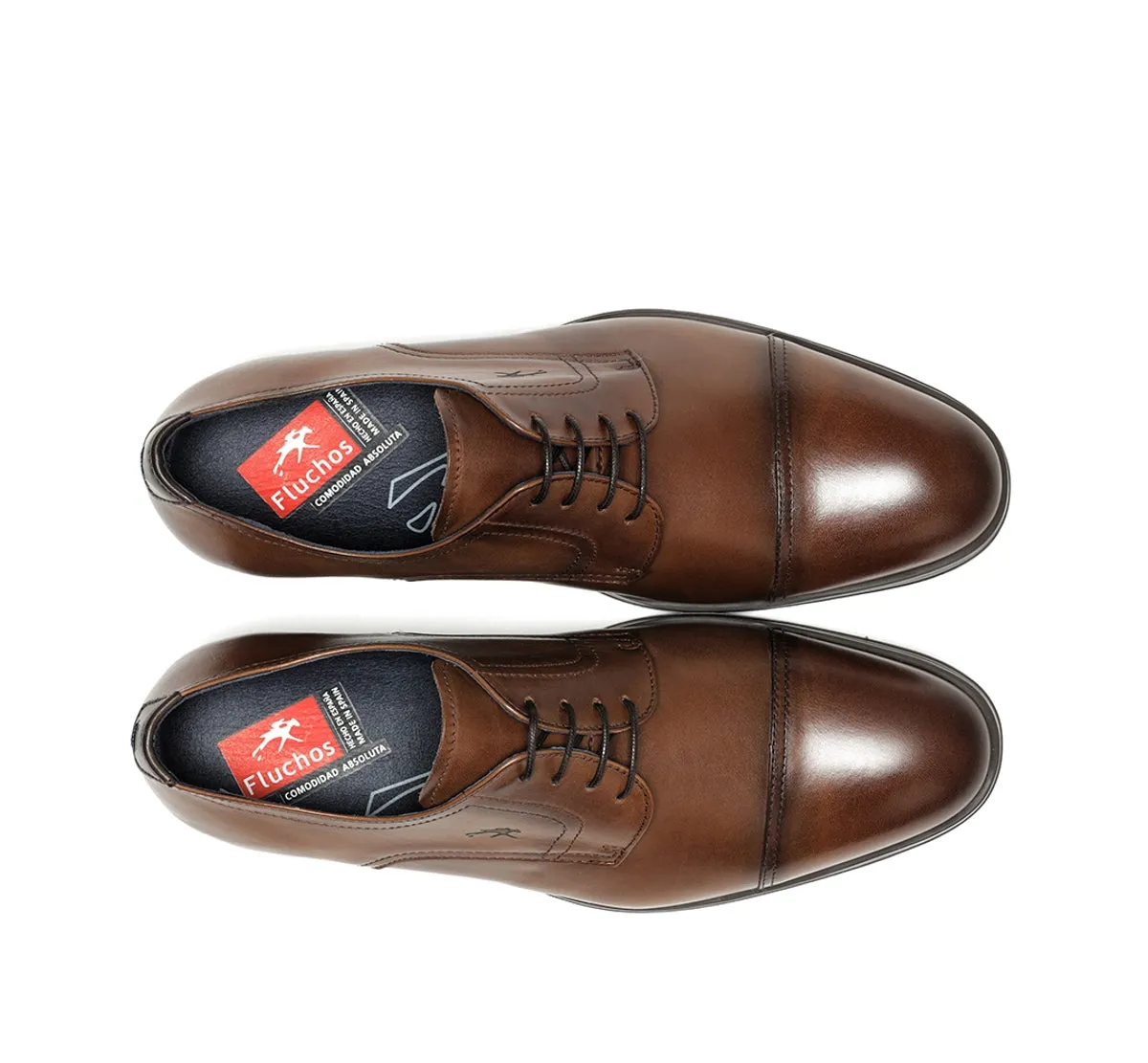 Fluchos Asgard F1885 scarpe uomo marroni pelle liscia