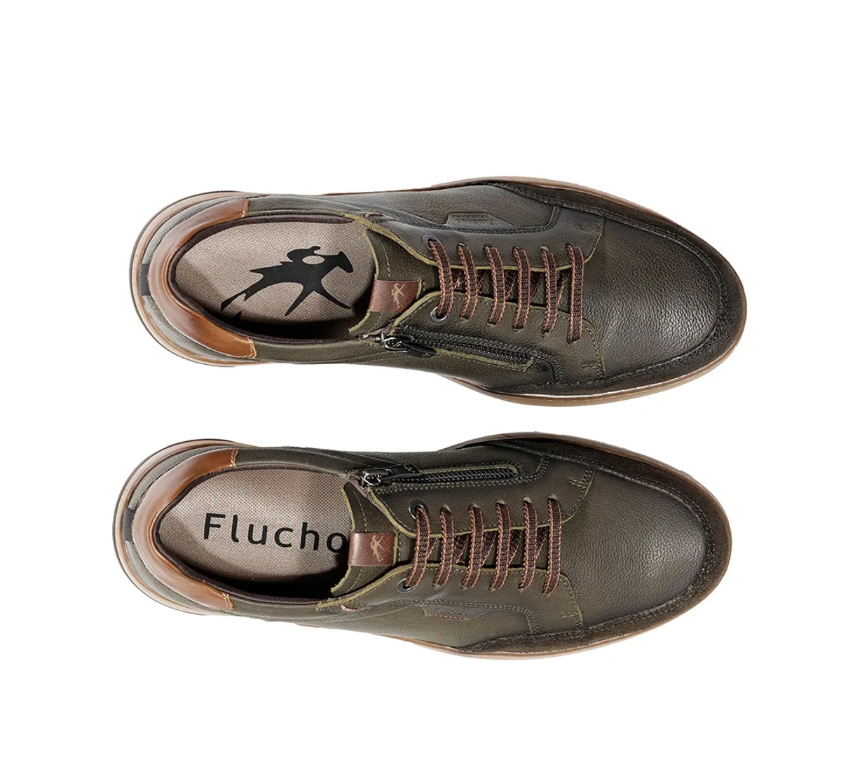 Fluchos Jeff F2510 scarpe verdi pelle uomo