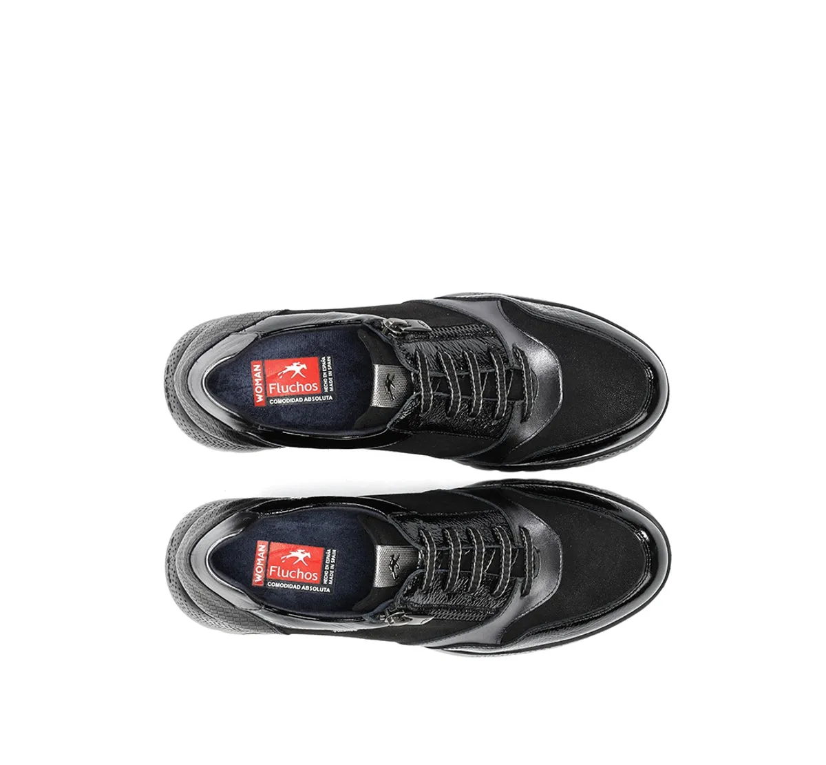 Fluchos Live F2248 Sneakers Nere Donna Zeppa