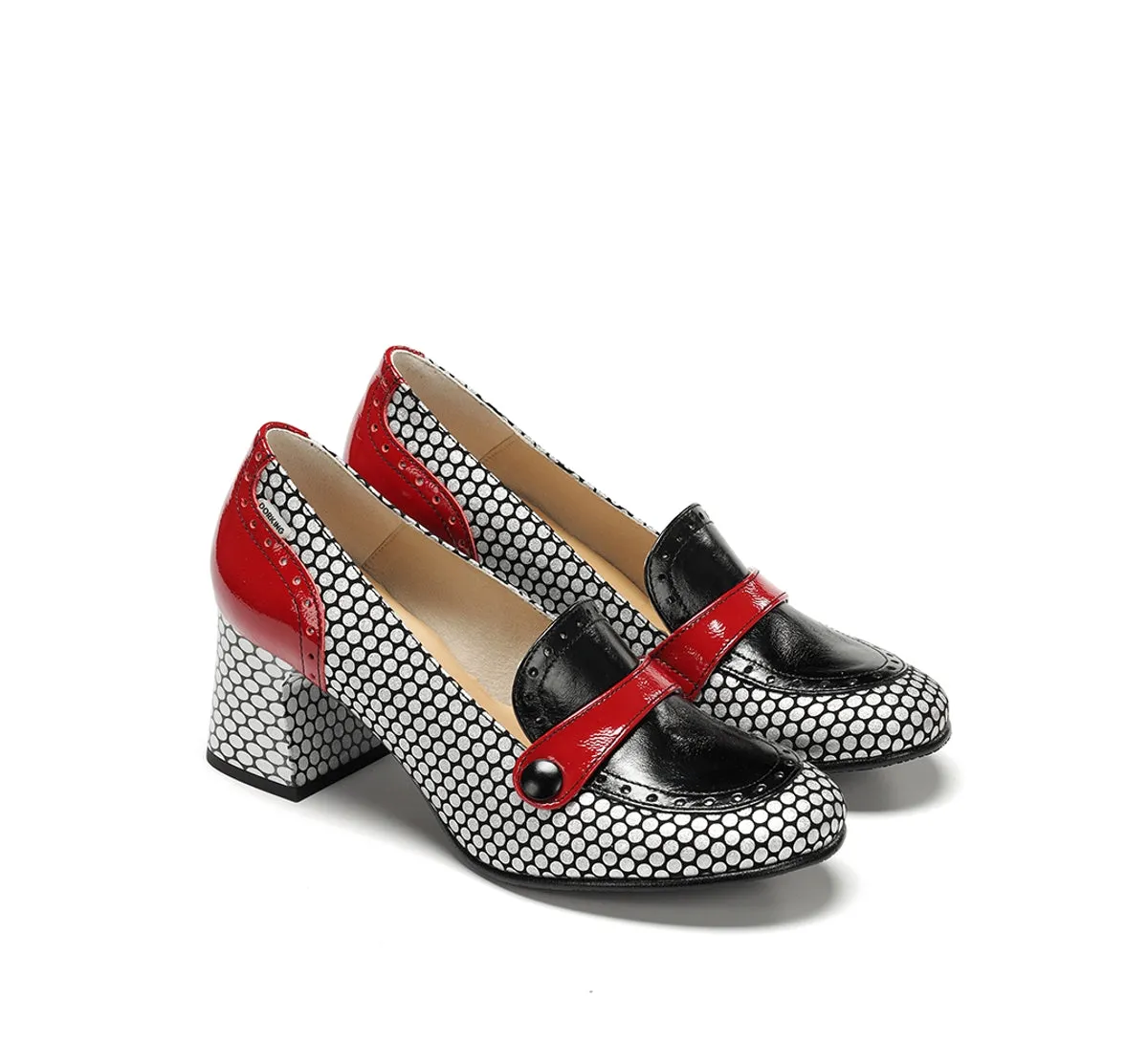 Fluchos Daci D9676 mocassini donna neri tacco