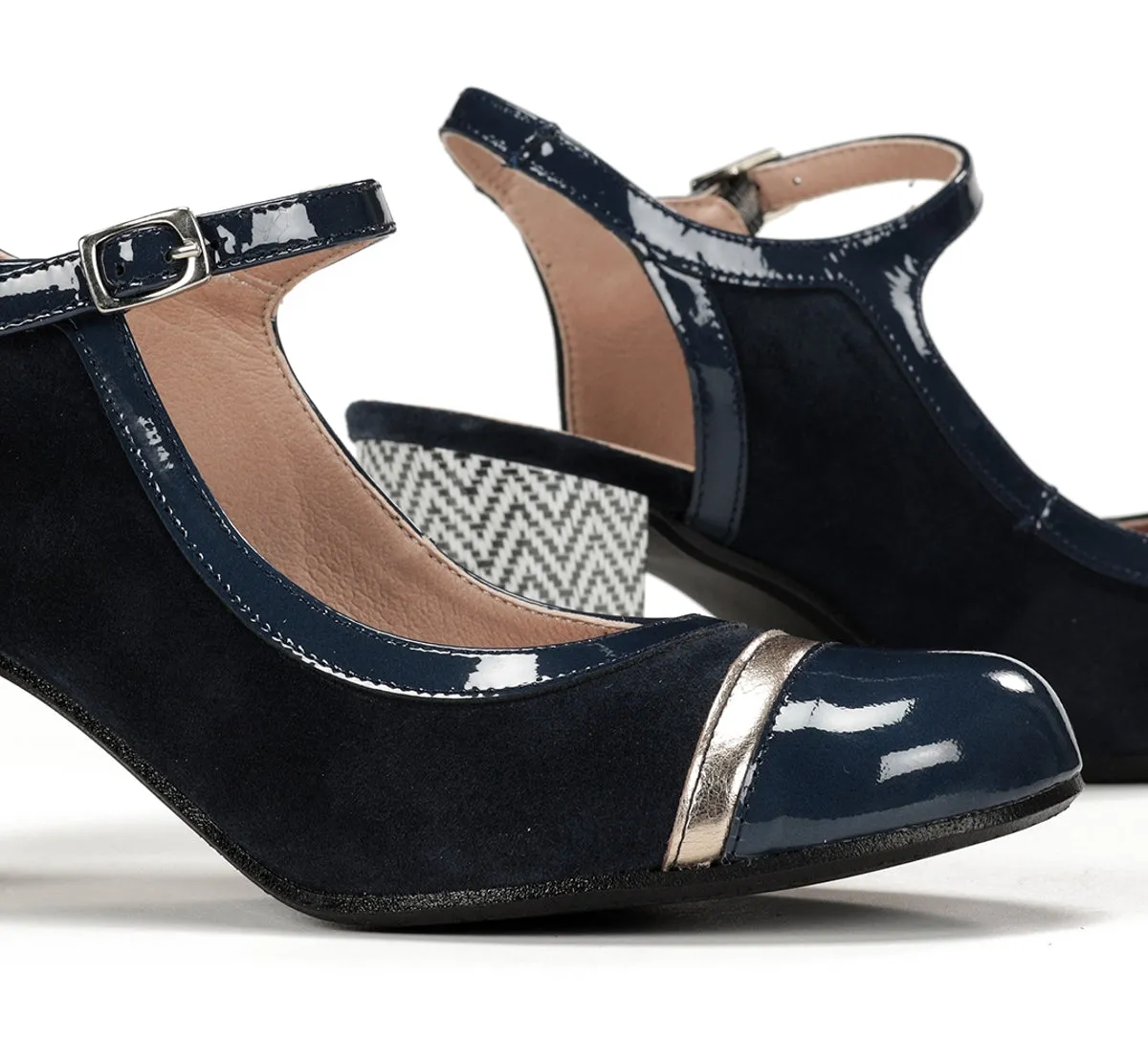 Dorking Rodin D9093 scarpa blu tacco cinturino
