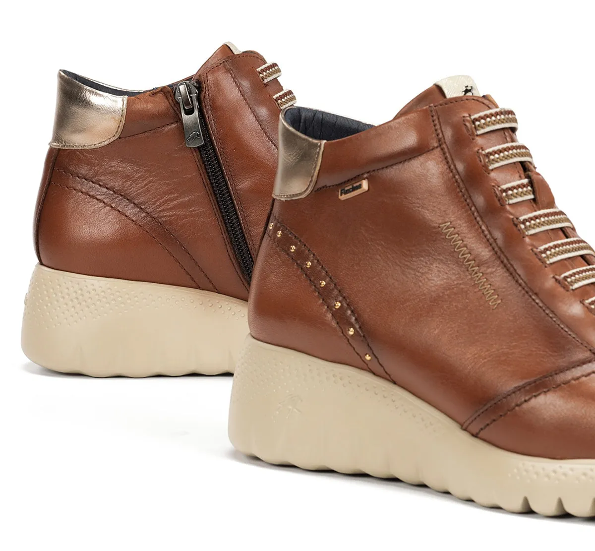 Fluchos Live F2246 stivaletti donna marroni zeppa