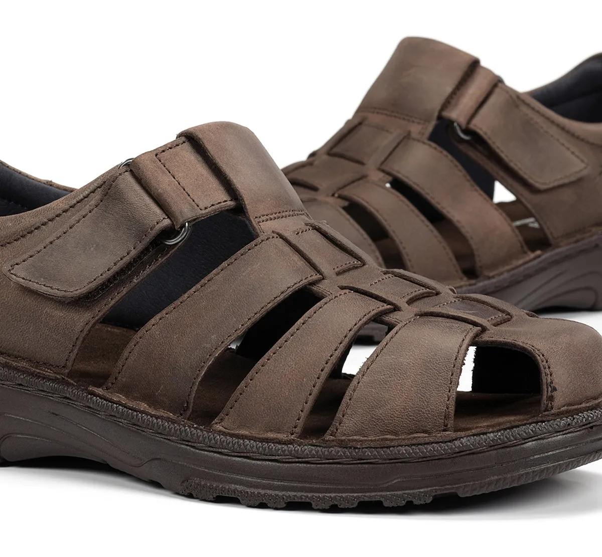 Fluchos Azores F2199 sandali uomo marroni velcro