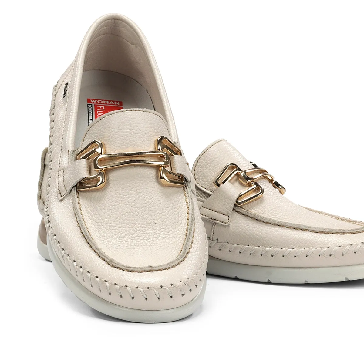 Fluchos Sella F2141 mocassini donna taupe zeppetta