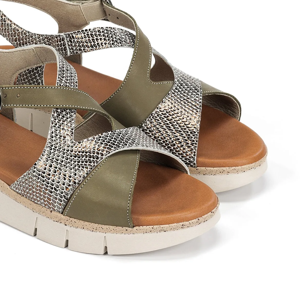 Fluchos Klau D9485 sandali donna verdi leggeri