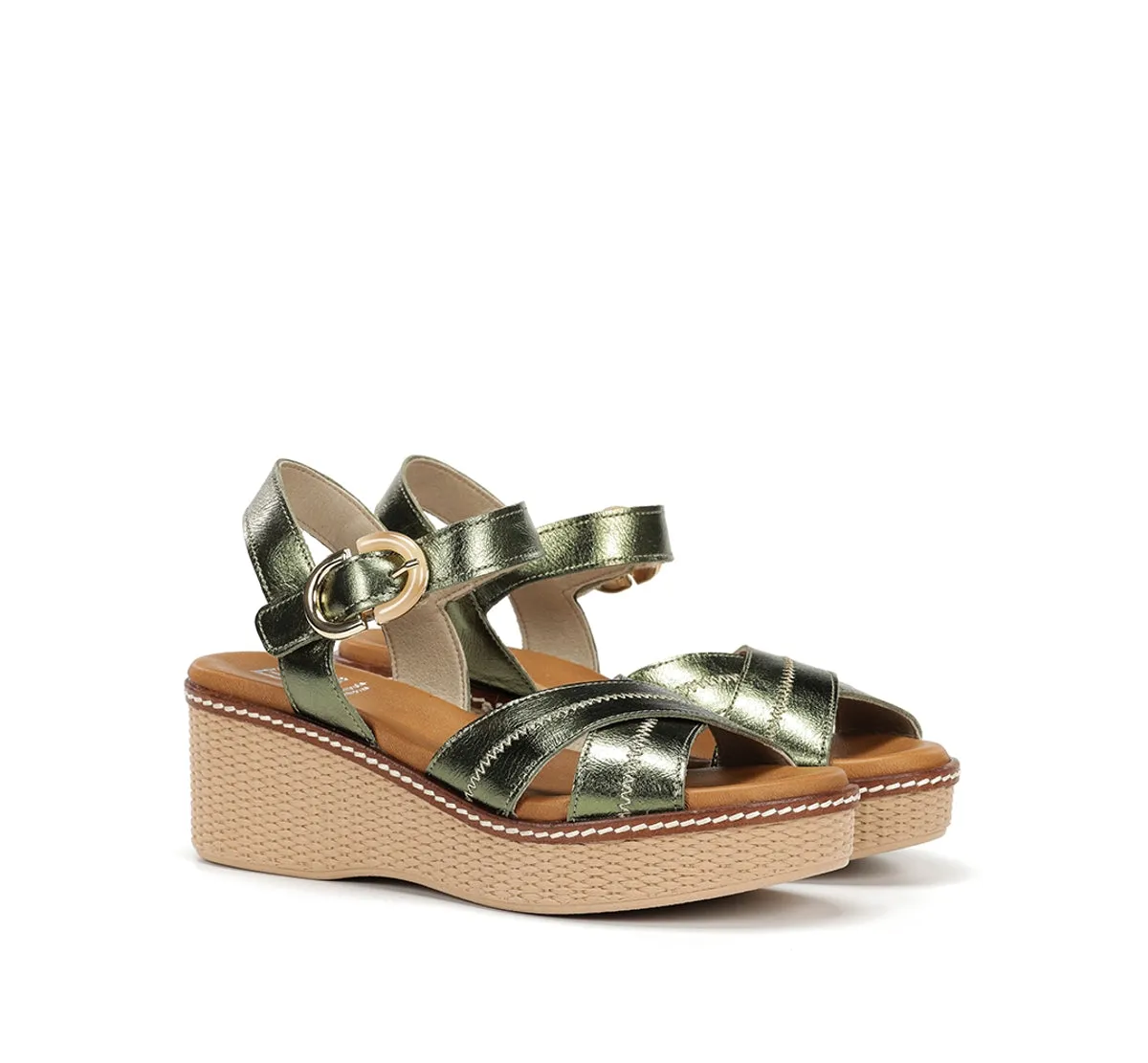 Fluchos Nido D9640 sandali donna verde zeppa leggera