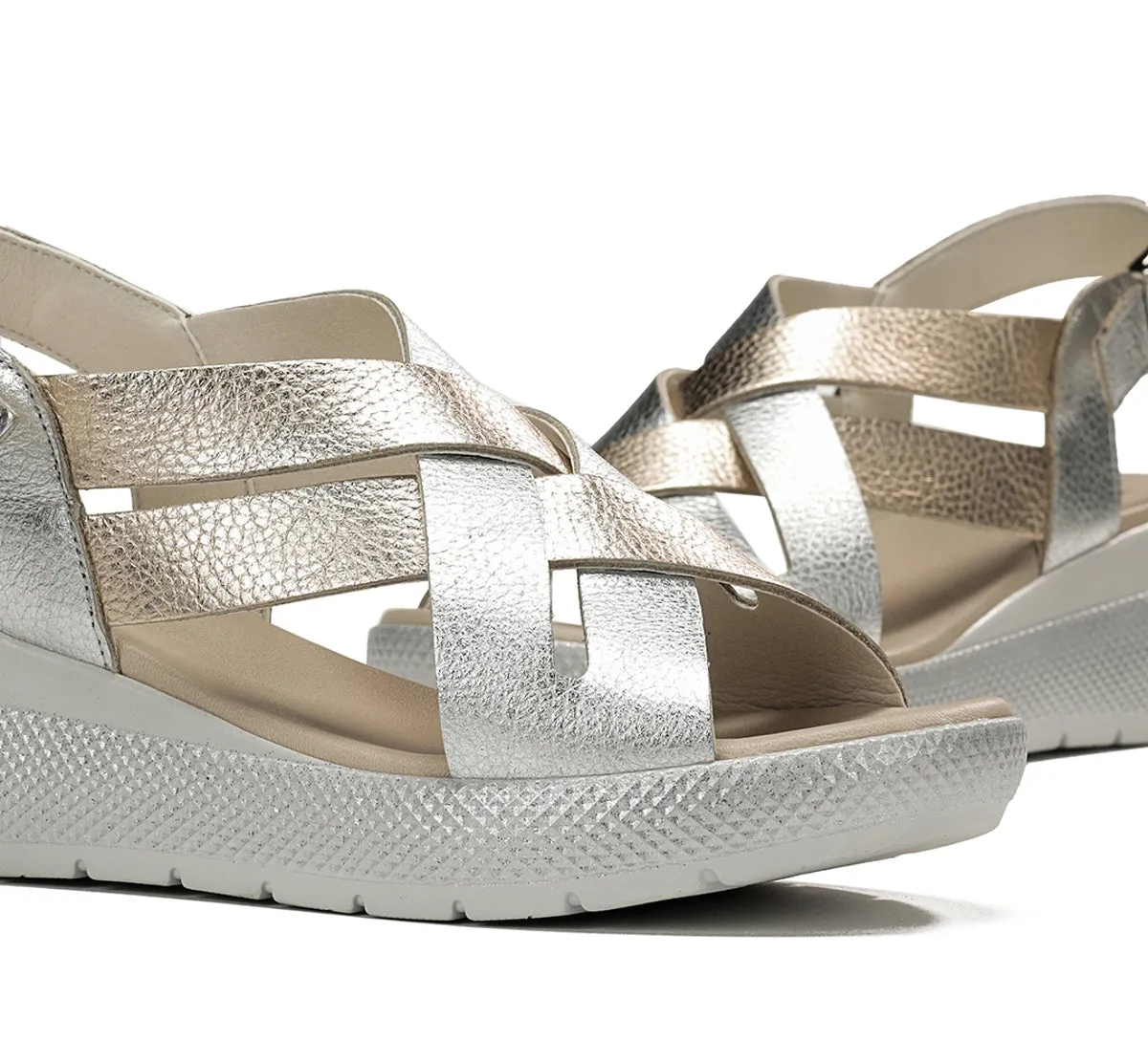 Fluchos Ever D9316 sandali donna argento cinturino