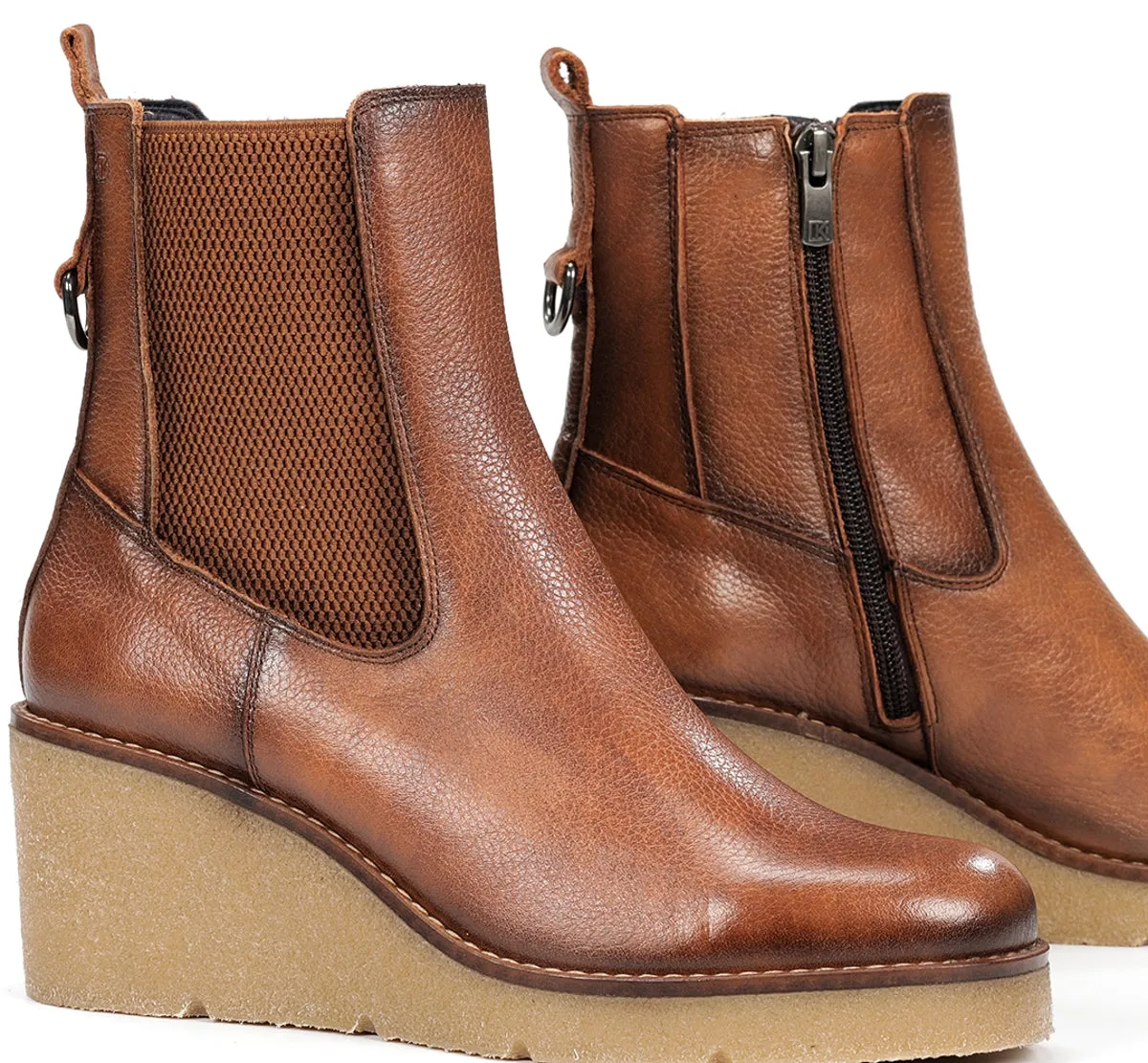 Dorking Lalie D9191 tronchetti donna marroni zeppa
