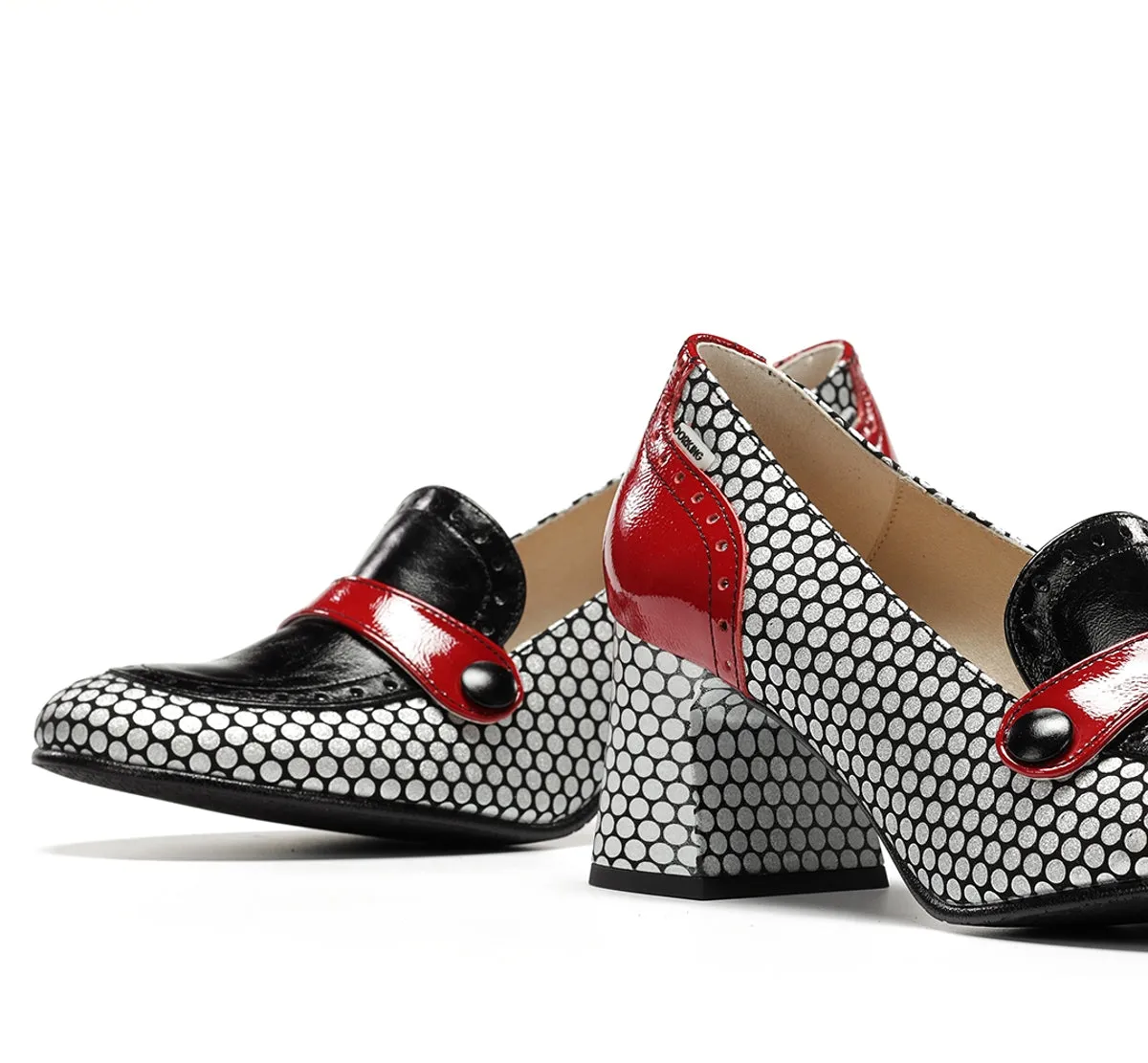 Fluchos Daci D9676 mocassini donna neri tacco