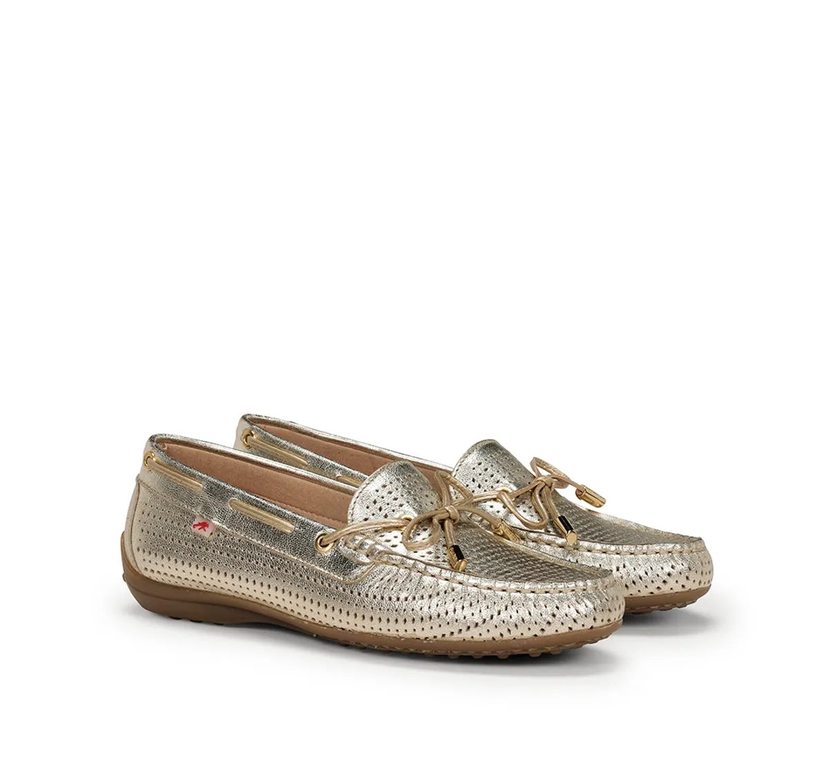Fluchos Bruni F1428 mocassini donna dorati pelle