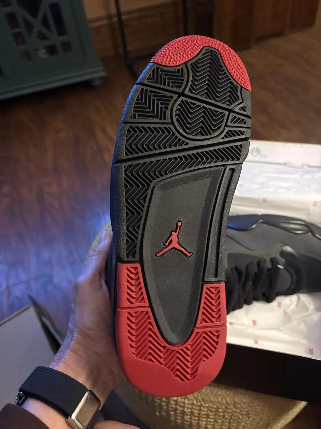 Air Jordan 4 RM sneakers uomo 42 EU nero rosso