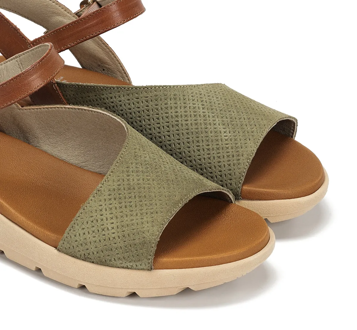 Dorking Gandia D9464 sandali donna verde fibbia leggeri