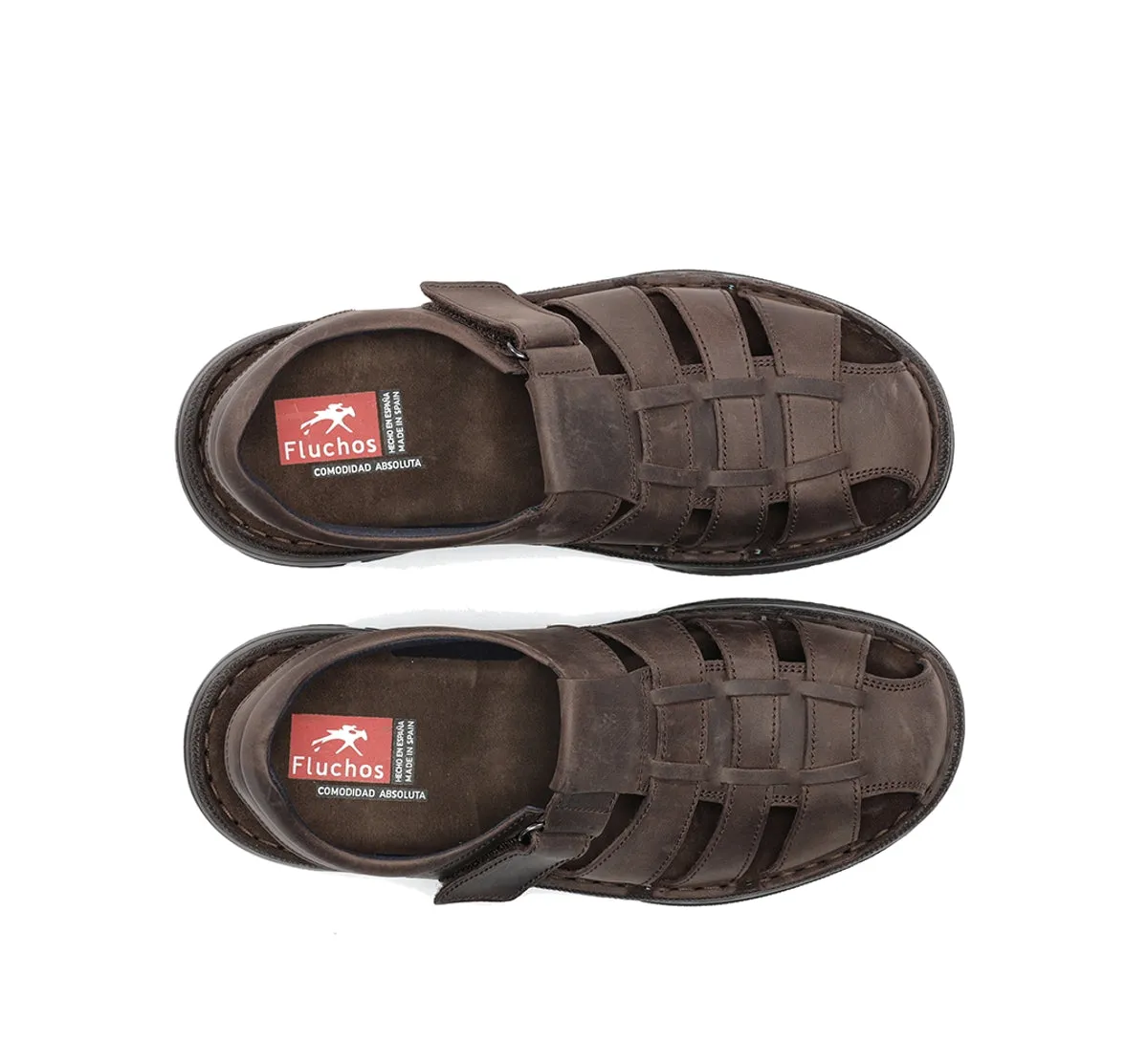 Fluchos Azores F2198 sandali uomo marroni con velcro