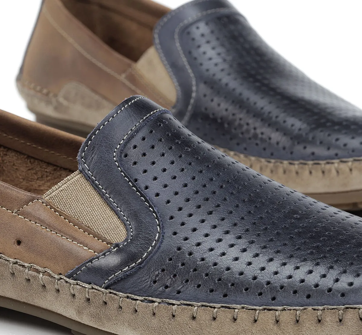 Fluchos Dorian F1172 mocassini uomo blu slip on