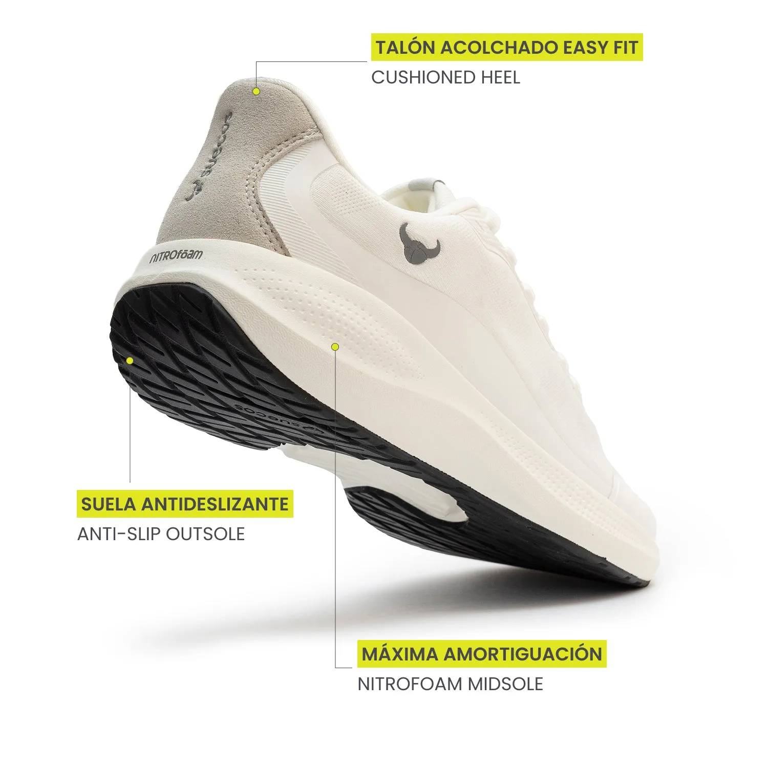 Suecos Aura scarpe bianche antiscivolo