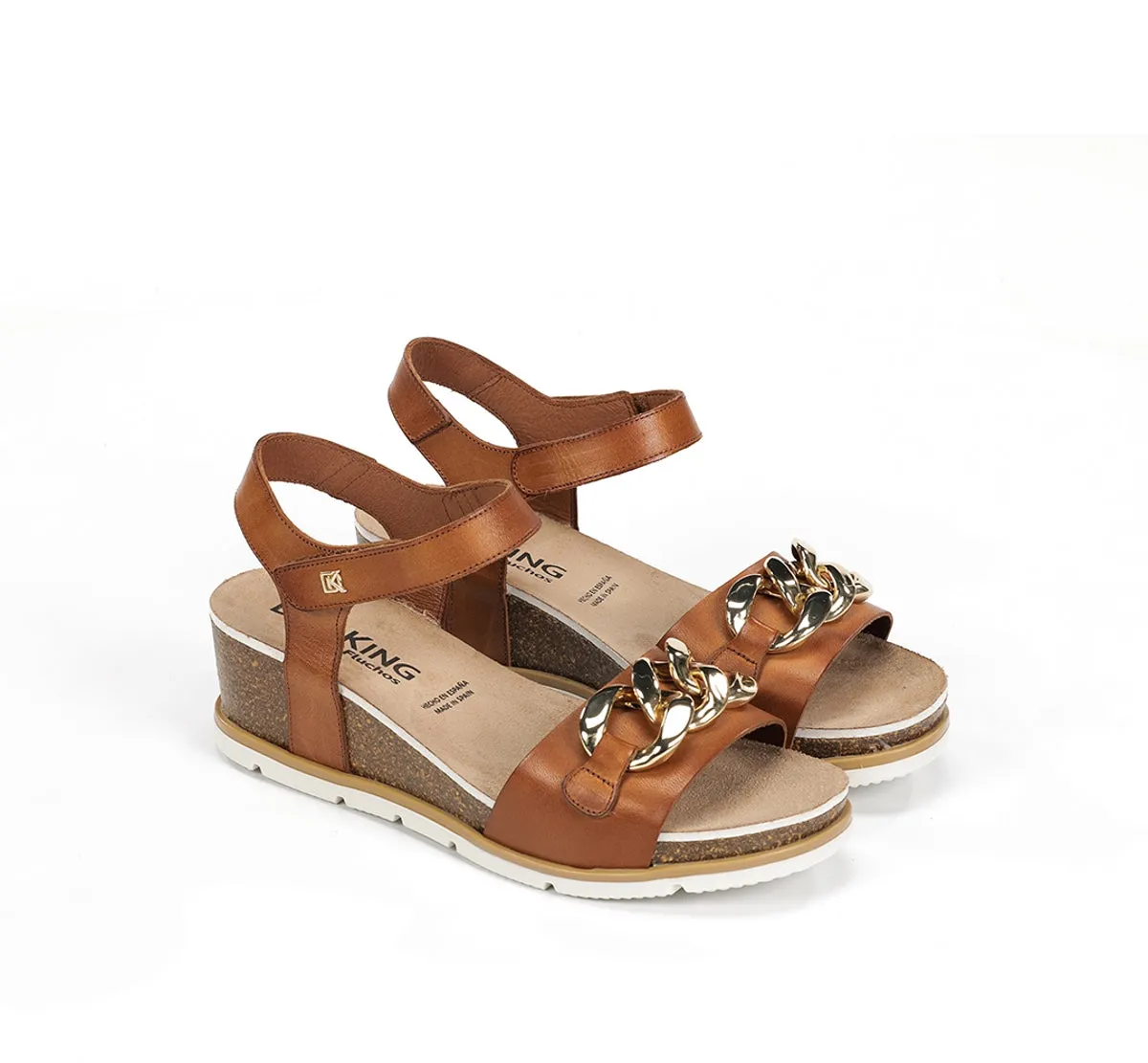 Dorking Gold D9511 sandali marroni donna zeppa leggeri