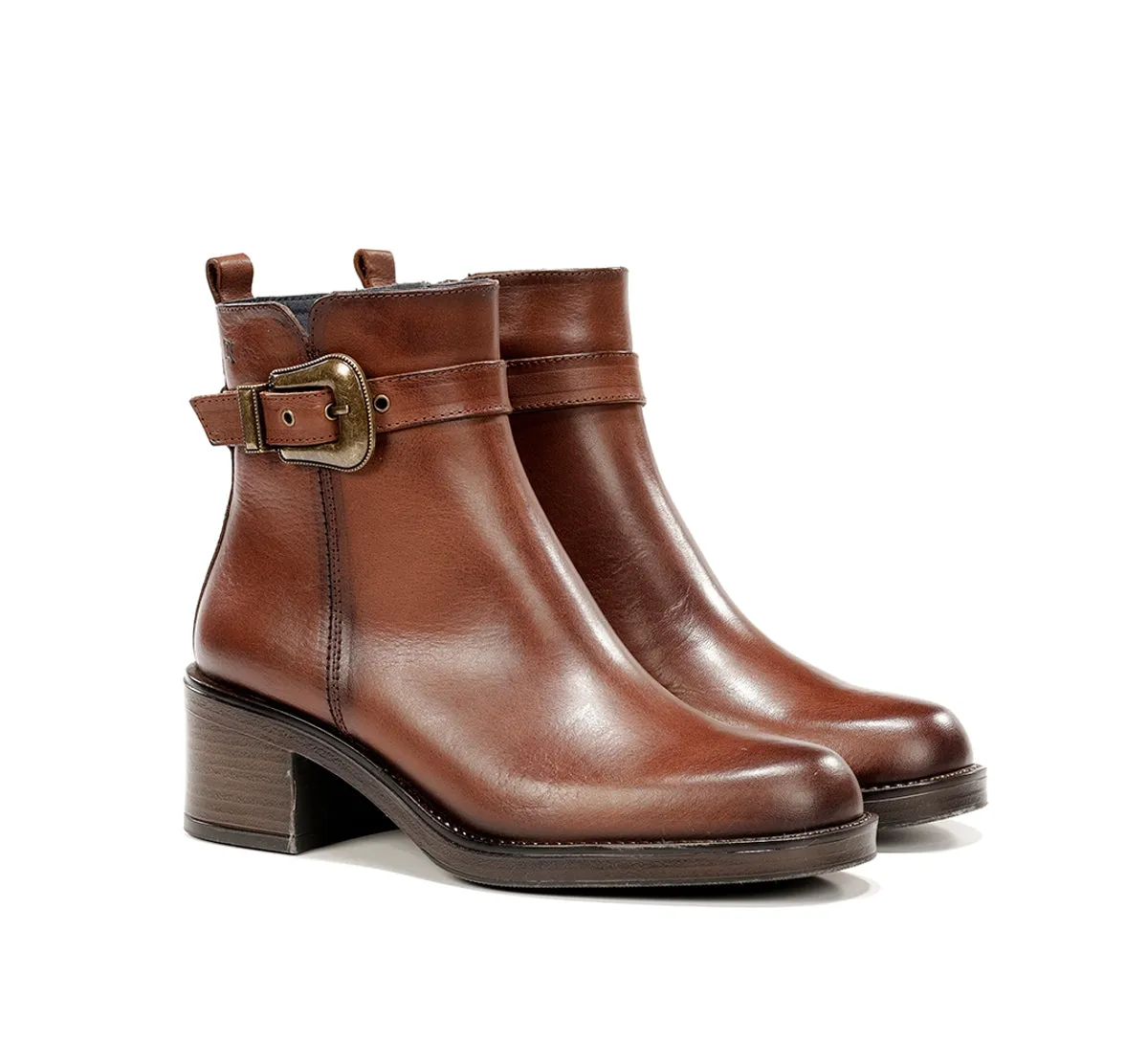 Fluchos Linet D9801 stivaletto marrone tacco medio