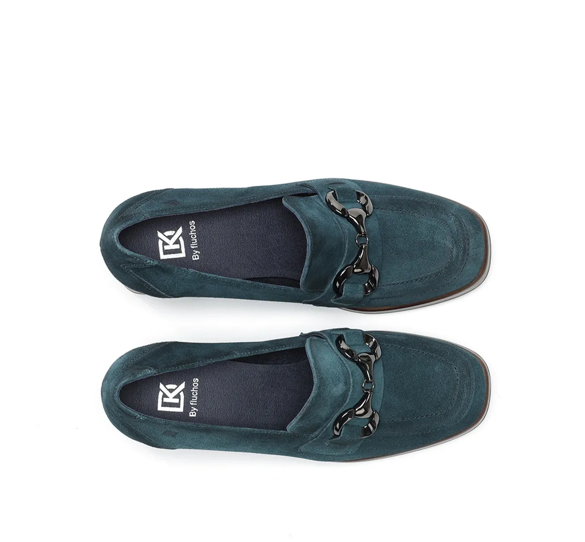 Fluchos Cristel D9155 mocassini blu donna plateau