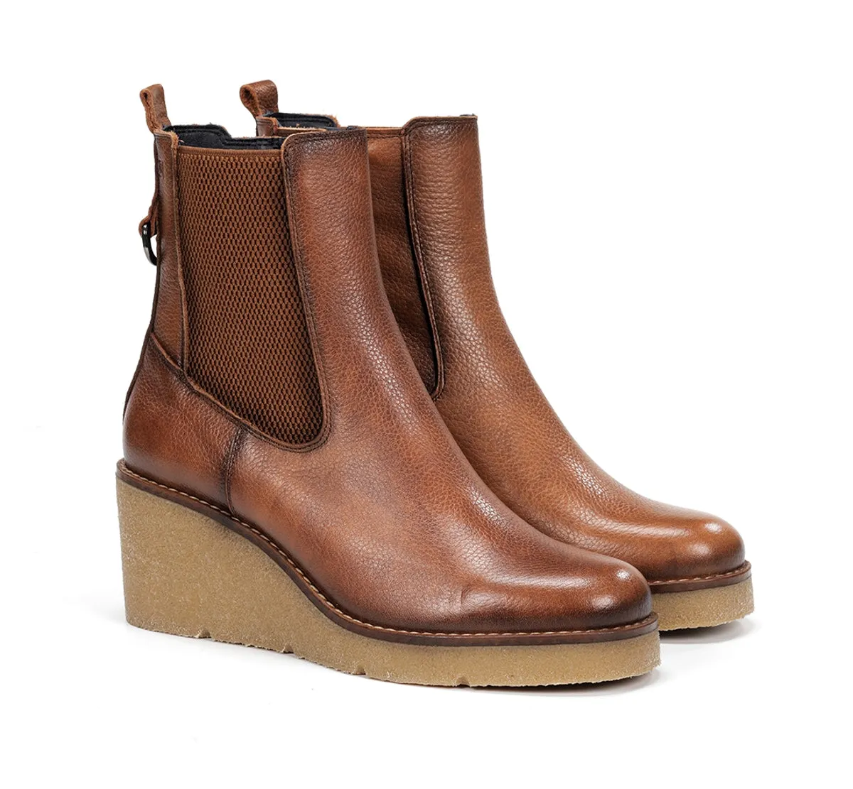 Dorking Lalie D9191 tronchetti donna marroni zeppa