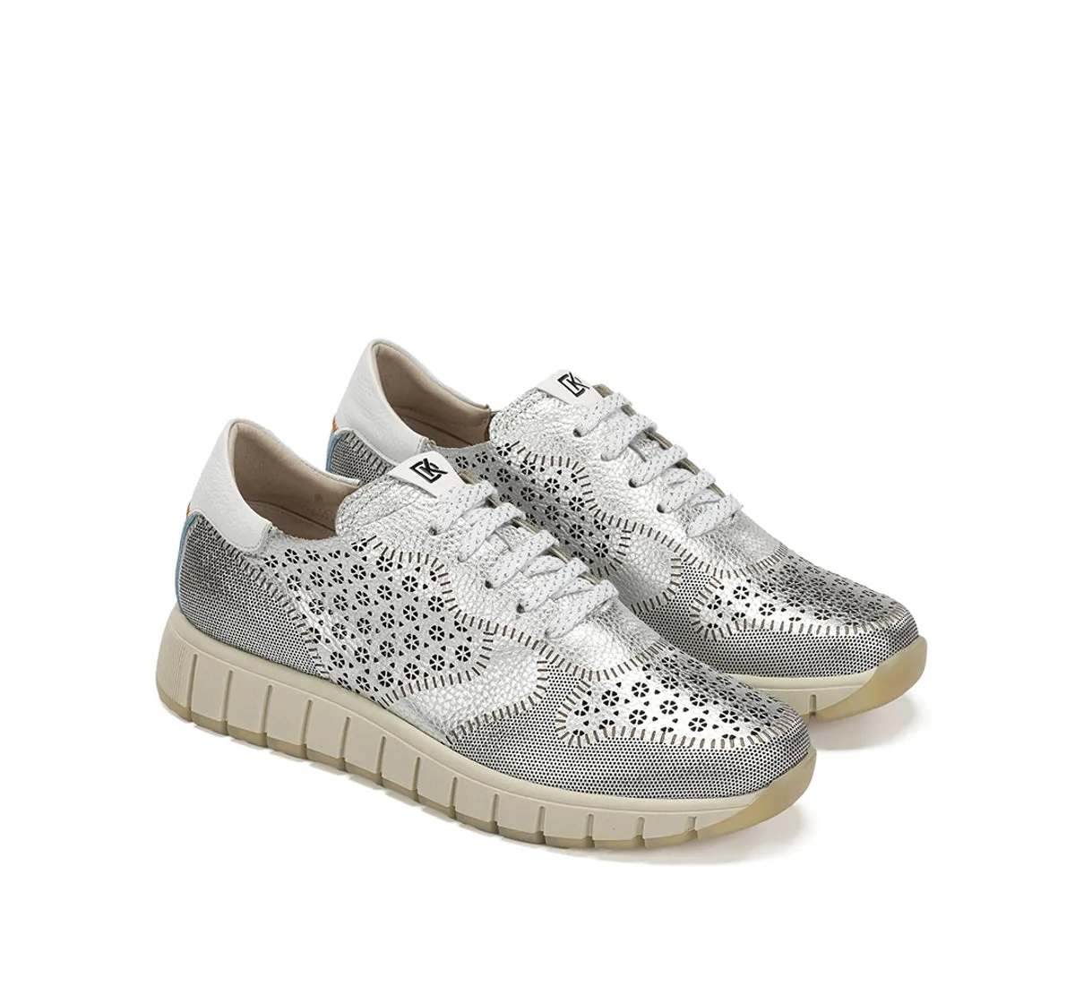 Fluchos Kloss D9632 sneakers donna argento slip-on