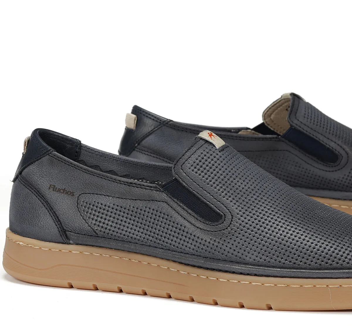 Fluchos Leo F1946 Slip On Uomo Blu Suola Caramello