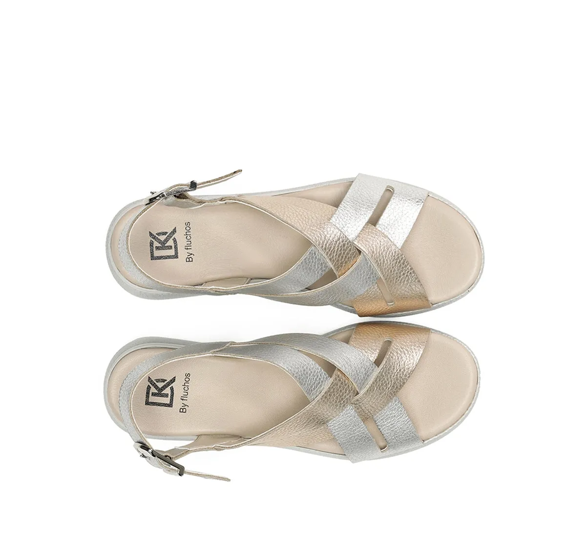 Fluchos Ever D9316 sandali donna argento cinturino