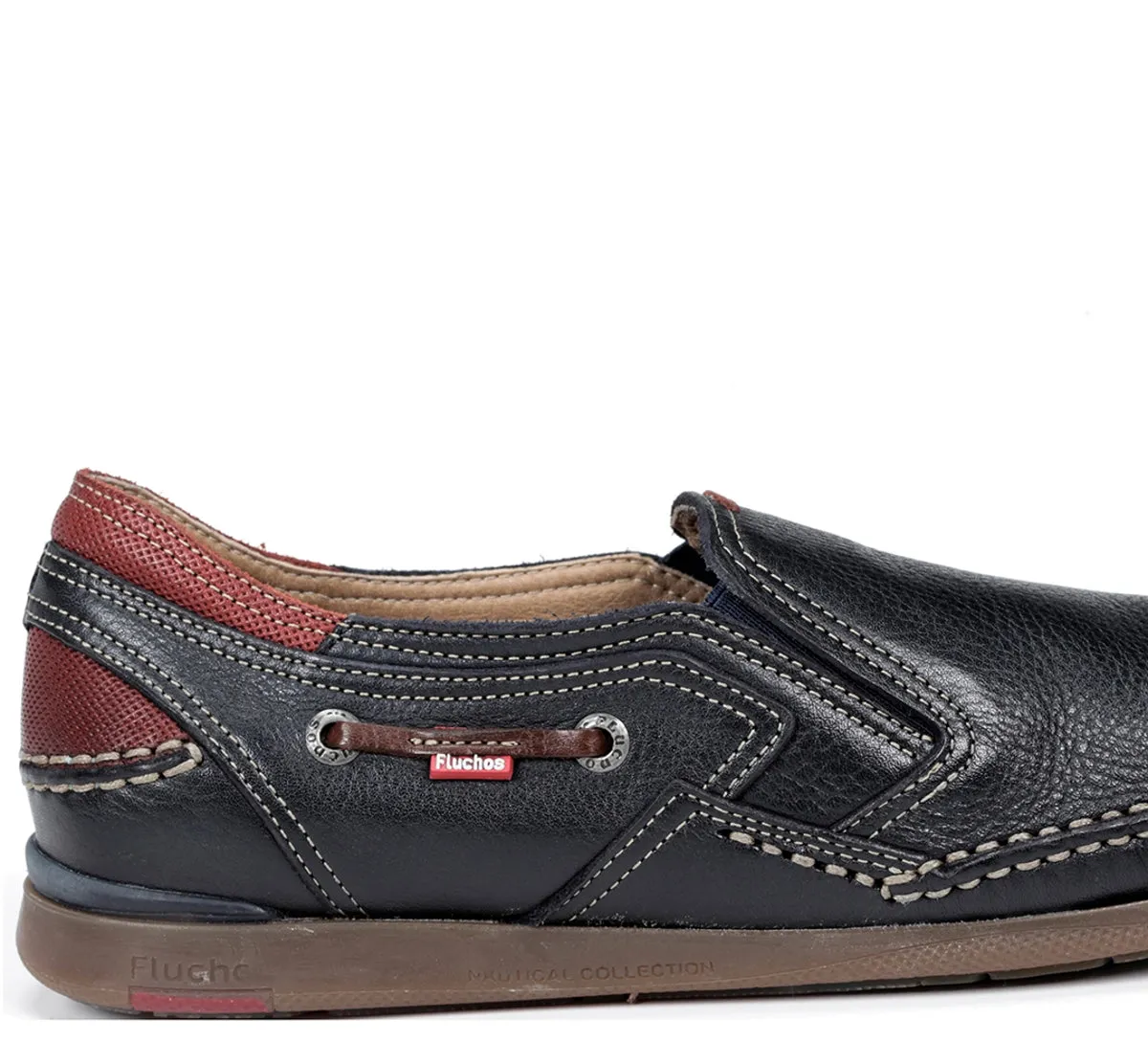 Fluchos Mariner 9883 slip on uomo blu cuciture