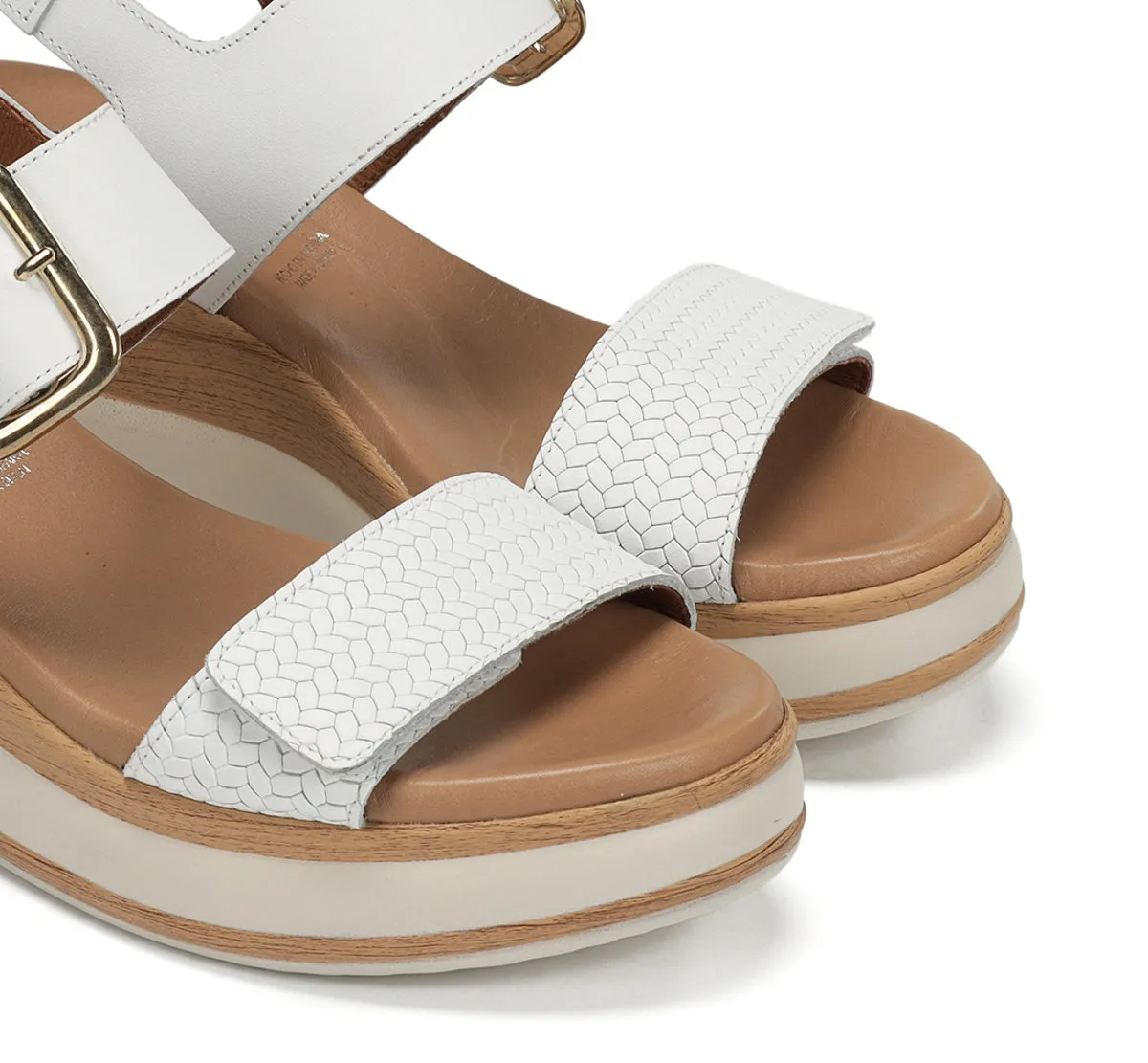 Fluchos Prince D9642 sandalo donna bianco con zeppa