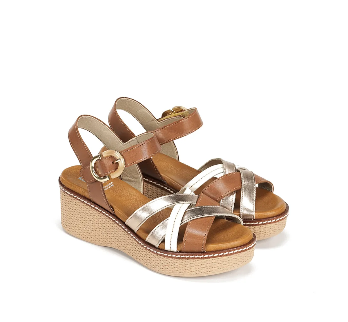 Fluchos Nido D9639 sandali donna marrone zeppa
